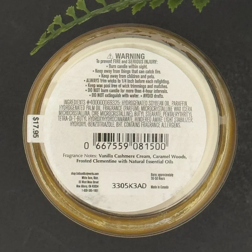 BBW Snowflakes & Cashmere White Barn Bath & Body Works Single Wick Candle - Picture 10 of 10